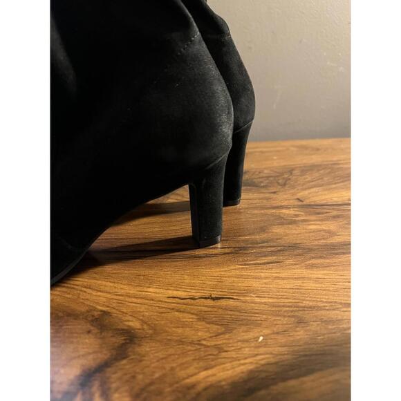 Stuart Weitzman Brandie 75 Booties Pull On Black Suede 3\'\' Heel US sz 6 $695